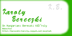 karoly bereczki business card